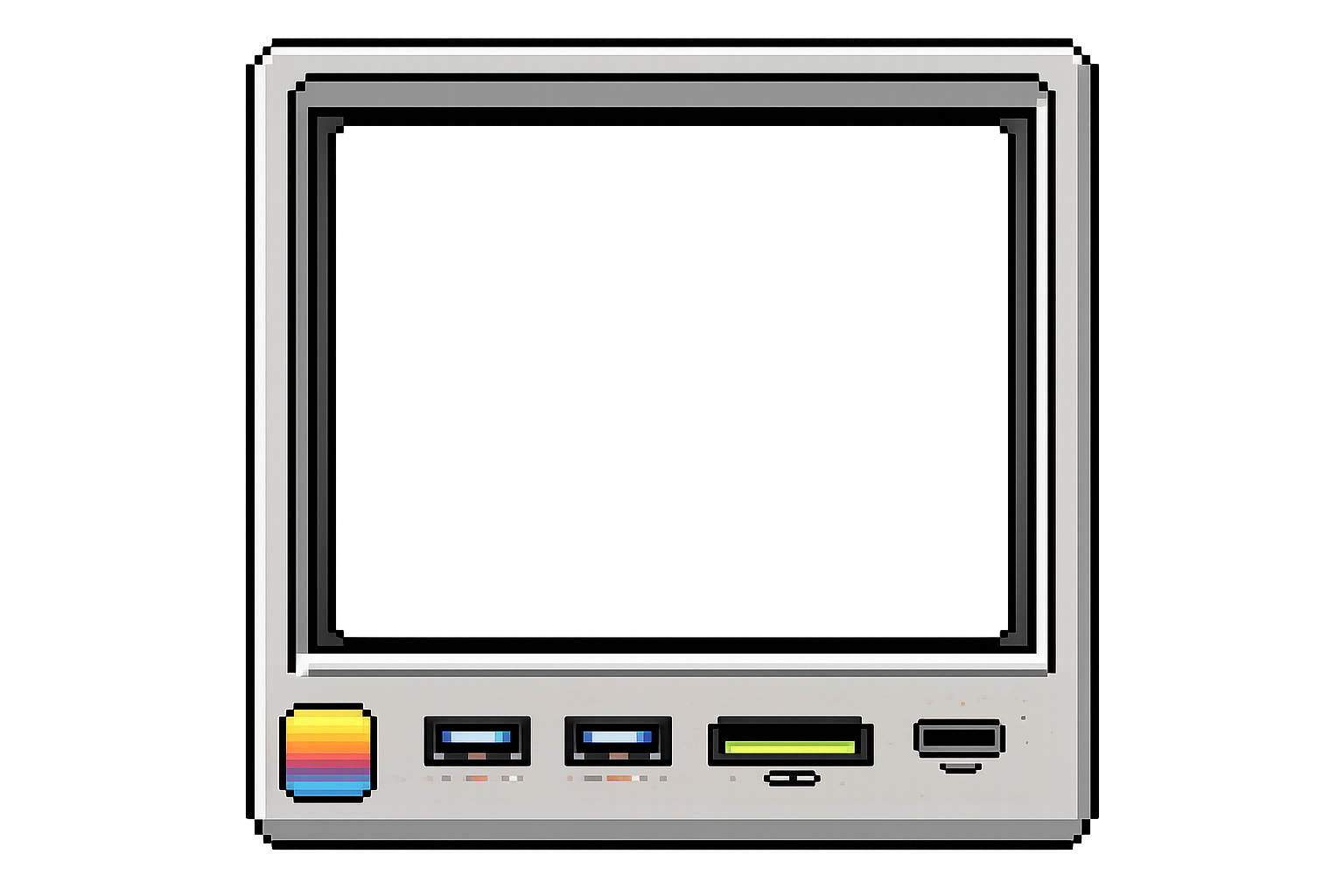 The retro Macintosh-style dock that houses the Mac Mini